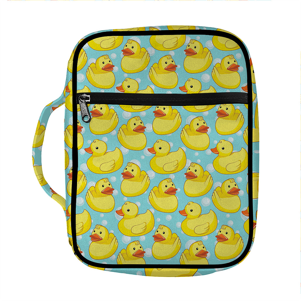 Cute Cartoon Duck Pattern Print Front Pocket Bible Bag