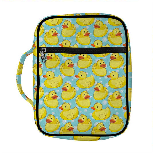 Cute Cartoon Duck Pattern Print Front Pocket Bible Bag