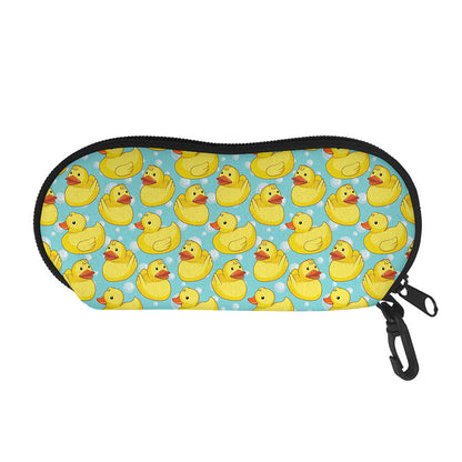 Cute Cartoon Duck Pattern Print Glasses Case