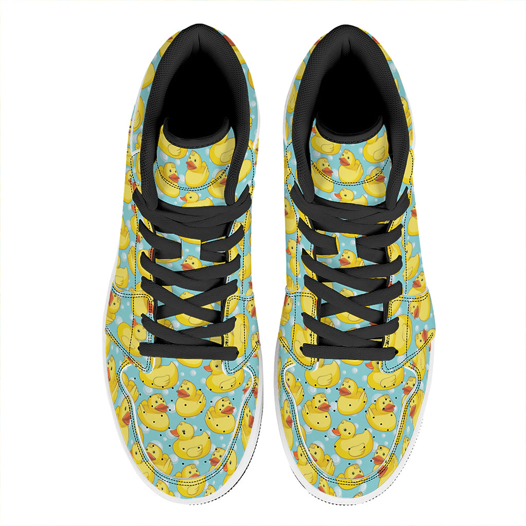 Cute Cartoon Duck Pattern Print High Top Leather Sneakers