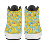 Cute Cartoon Duck Pattern Print High Top Leather Sneakers