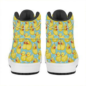 Cute Cartoon Duck Pattern Print High Top Leather Sneakers