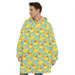 Cute Cartoon Duck Pattern Print Hoodie Blanket