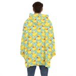 Cute Cartoon Duck Pattern Print Hoodie Blanket