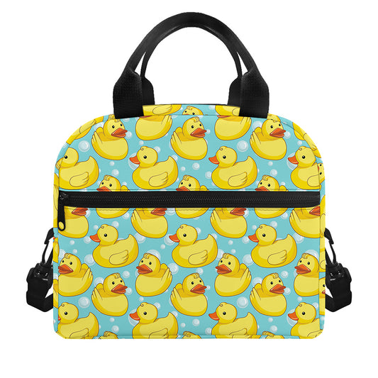 Cute Cartoon Duck Pattern Print Insulated Lunch Bag
