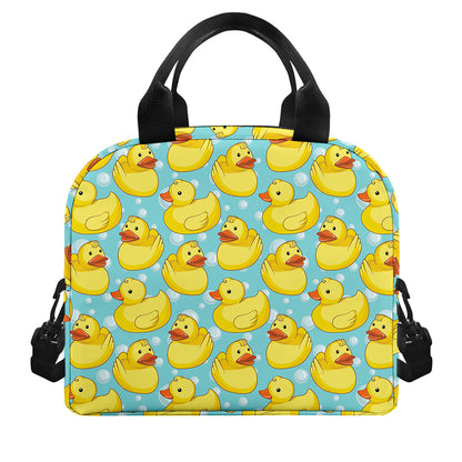 Cute Cartoon Duck Pattern Print Insulated Lunch Bag