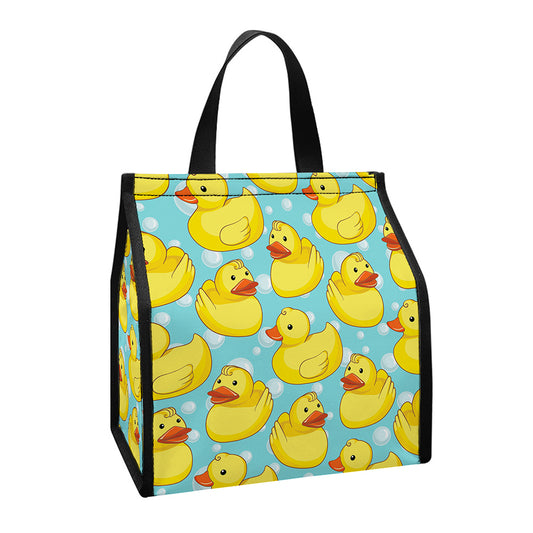 Cute Cartoon Duck Pattern Print Insulated Lunch Tote