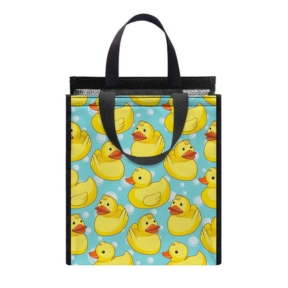 Cute Cartoon Duck Pattern Print Insulated Lunch Tote
