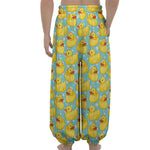 Cute Cartoon Duck Pattern Print Lantern Pants