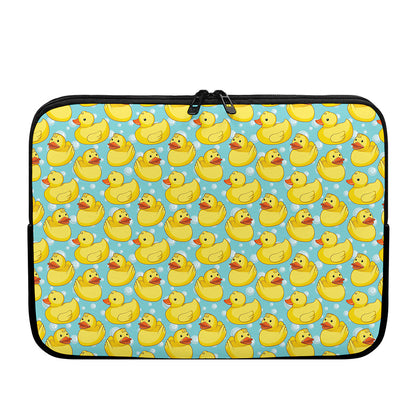 Cute Cartoon Duck Pattern Print Laptop Sleeve