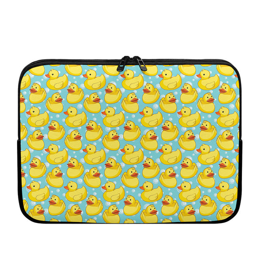 Cute Cartoon Duck Pattern Print Laptop Sleeve
