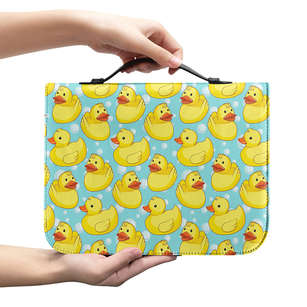 Cute Cartoon Duck Pattern Print Leather Bible Cover