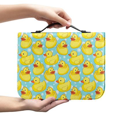 Cute Cartoon Duck Pattern Print Leather Bible Cover
