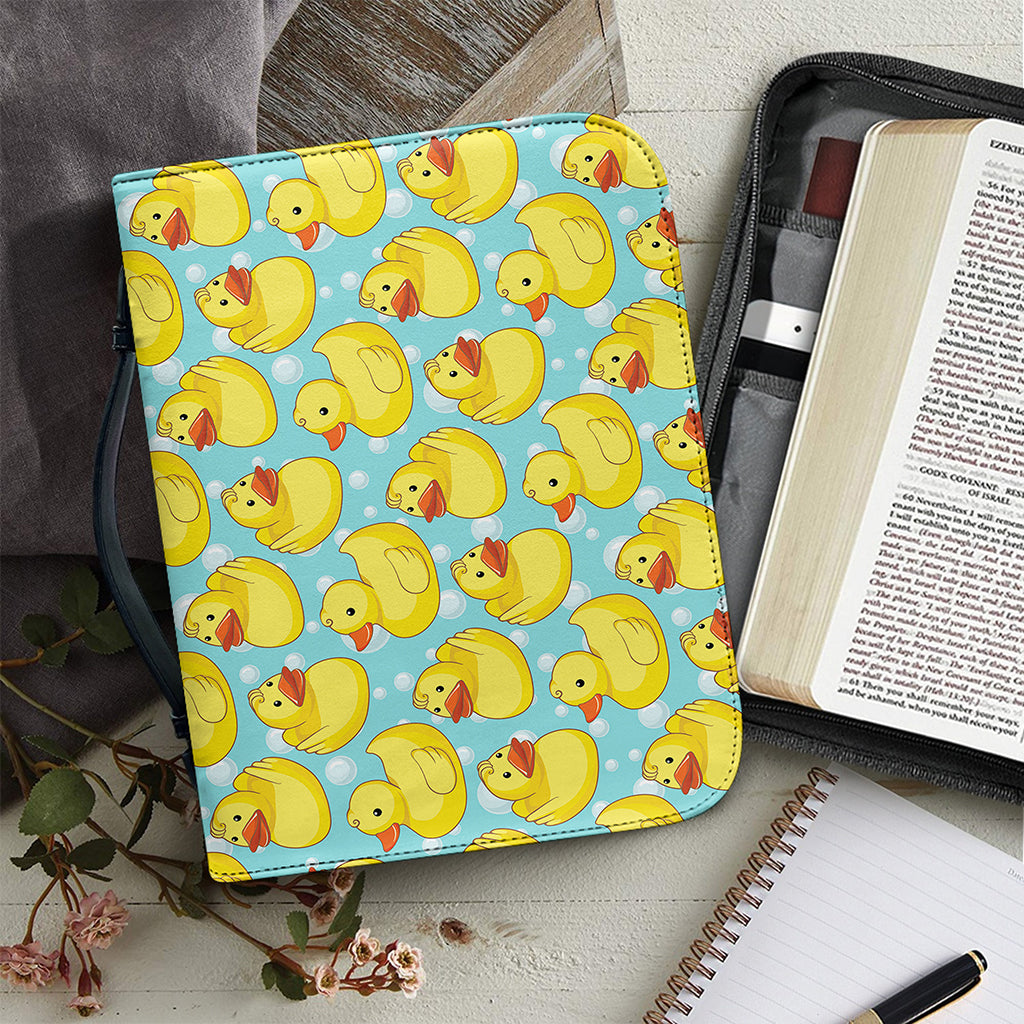 Cute Cartoon Duck Pattern Print Leather Bible Cover