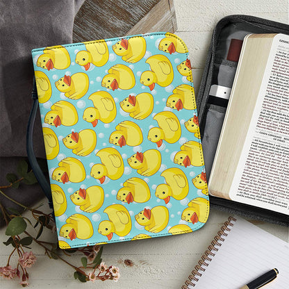 Cute Cartoon Duck Pattern Print Leather Bible Cover