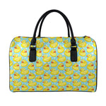 Cute Cartoon Duck Pattern Print Leather Duffle Bag