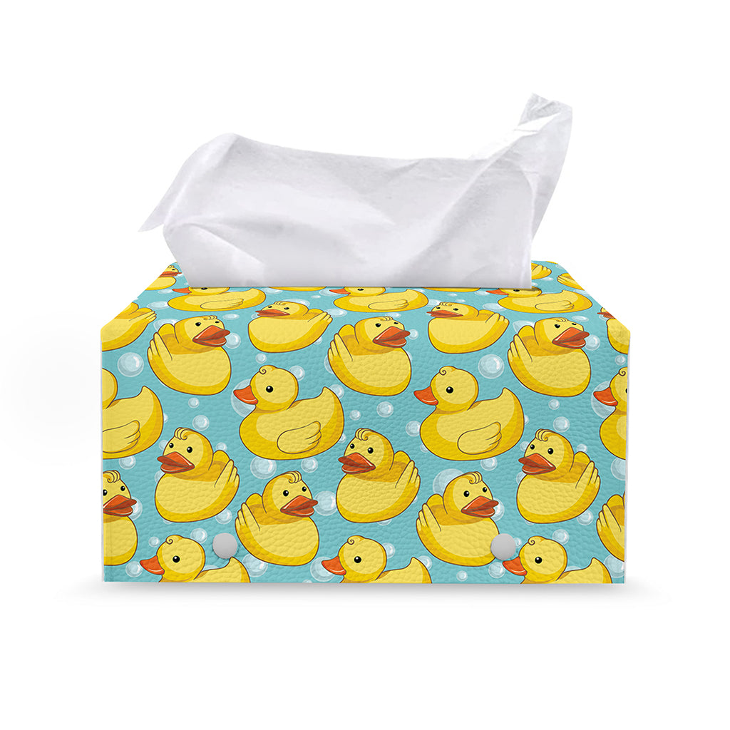 Cute Cartoon Duck Pattern Print Leather Tissue Box Cover