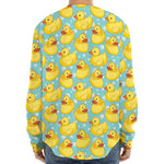 Cute Cartoon Duck Pattern Print Long Sleeve Baseball Jersey