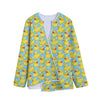 Cute Cartoon Duck Pattern Print Long Sleeve Short Coat