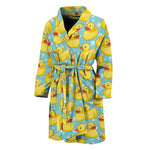 Cute Cartoon Duck Pattern Print Men's Bathrobe