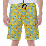 Cute Cartoon Duck Pattern Print Men's Beach Shorts