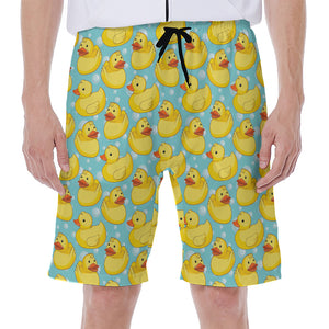 Cute Cartoon Duck Pattern Print Men's Beach Shorts