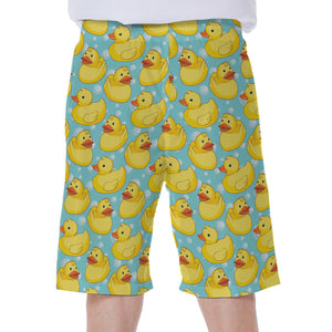 Cute Cartoon Duck Pattern Print Men's Beach Shorts