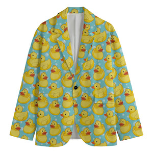 Cute Cartoon Duck Pattern Print Men's Blazer