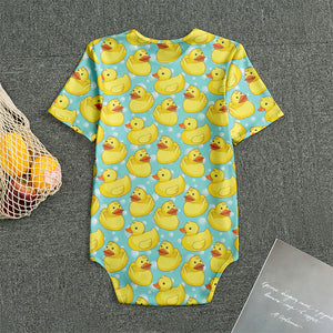 Cute Cartoon Duck Pattern Print Men's Bodysuit