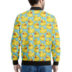 Cute Cartoon Duck Pattern Print Men's Bomber Jacket