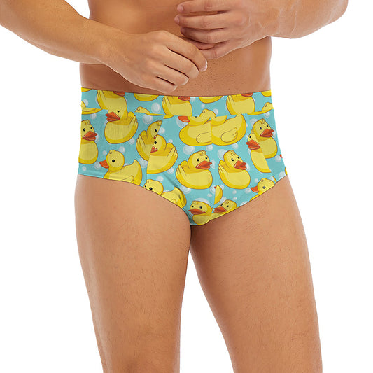 Cute Cartoon Duck Pattern Print Men's Briefs