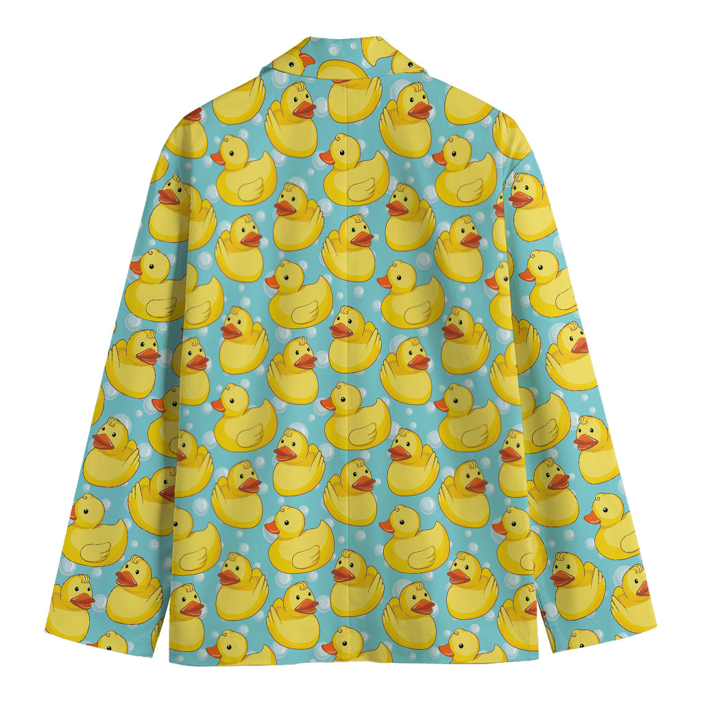 Cute Cartoon Duck Pattern Print Men's Cotton Blazer