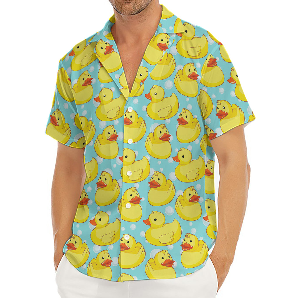 Cute Cartoon Duck Pattern Print Men's Deep V-Neck Shirt