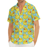 Cute Cartoon Duck Pattern Print Men's Deep V-Neck Shirt