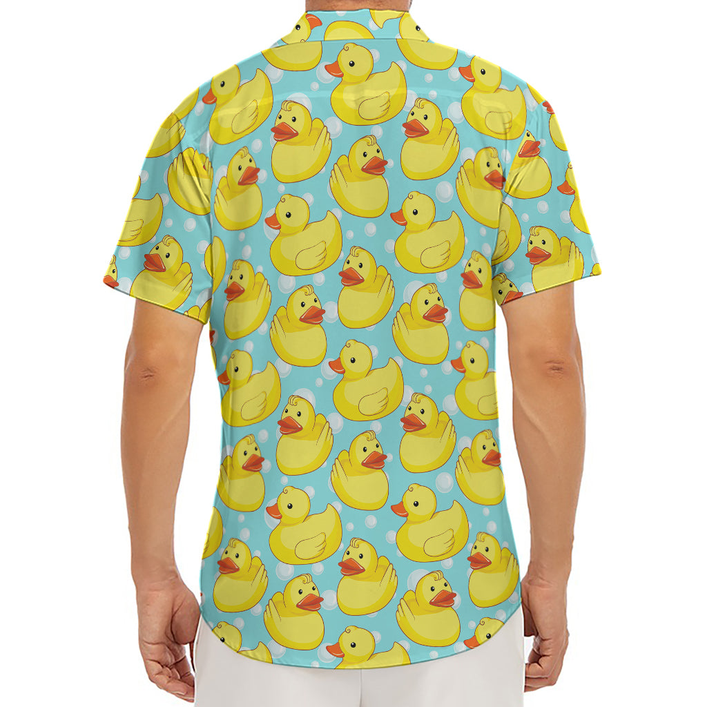 Cute Cartoon Duck Pattern Print Men's Deep V-Neck Shirt