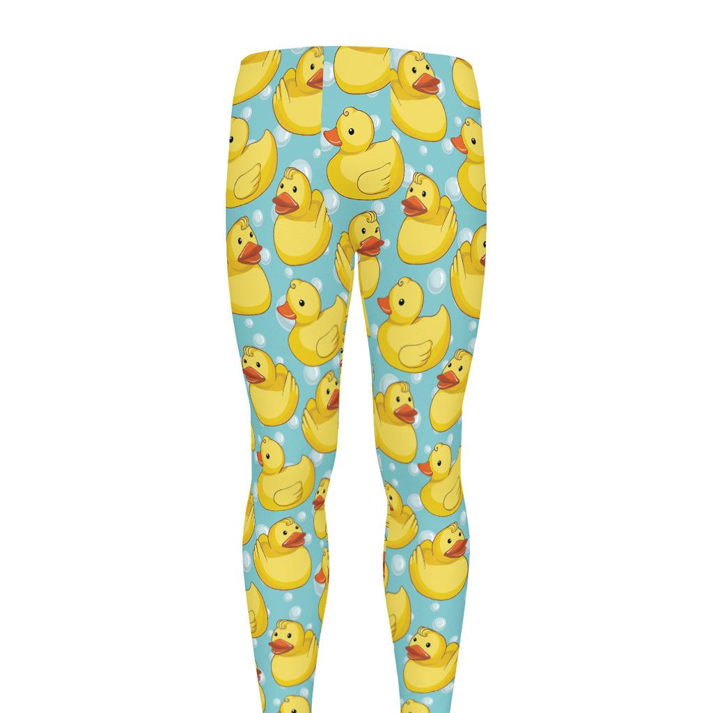 Cute Cartoon Duck Pattern Print Men's leggings