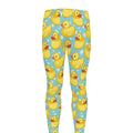 Cute Cartoon Duck Pattern Print Men's Leggings