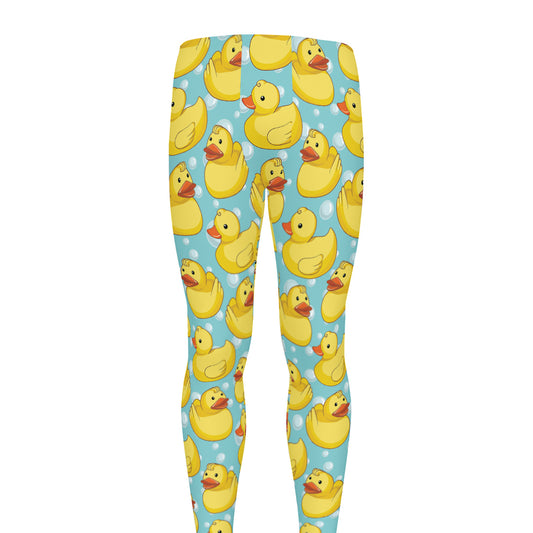 Cute Cartoon Duck Pattern Print Men's leggings
