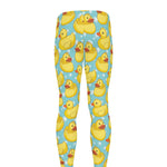 Cute Cartoon Duck Pattern Print Men's leggings