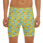 Cute Cartoon Duck Pattern Print Men's Long Boxer Briefs