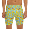 Cute Cartoon Duck Pattern Print Men's Long Boxer Briefs