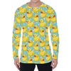 Cute Cartoon Duck Pattern Print Men's Long Sleeve T-Shirt