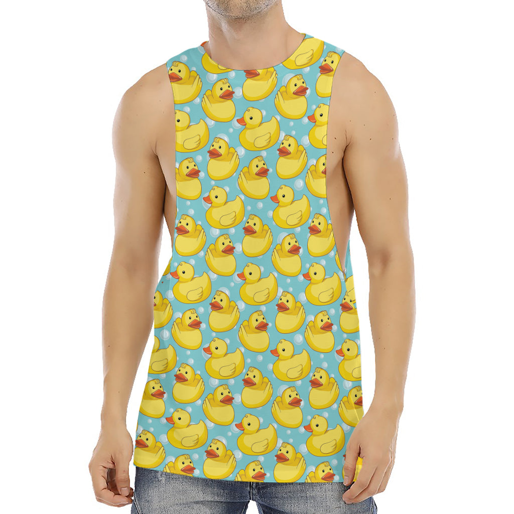 Cute Cartoon Duck Pattern Print Men's Muscle Tank Top