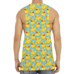 Cute Cartoon Duck Pattern Print Men's Muscle Tank Top