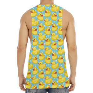 Cute Cartoon Duck Pattern Print Men's Muscle Tank Top