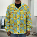 Cute Cartoon Duck Pattern Print Men's Shirt Jacket
