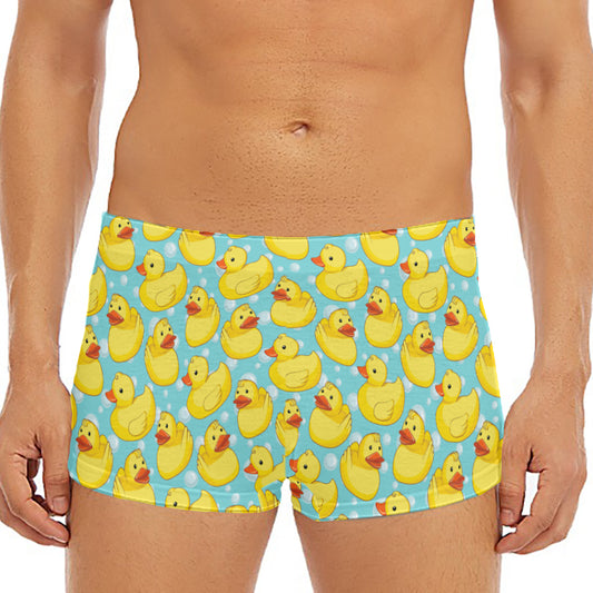 Cute Cartoon Duck Pattern Print Men's Short Boxer Briefs
