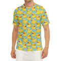 Cute Cartoon Duck Pattern Print Men's Short Sleeve Rash Guard