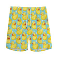 Cute Cartoon Duck Pattern Print Men's Athletic Shorts