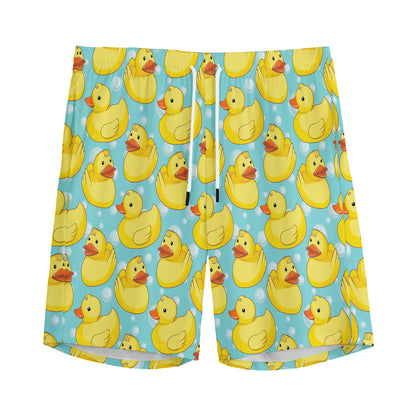 Cute Cartoon Duck Pattern Print Men's Sports Shorts